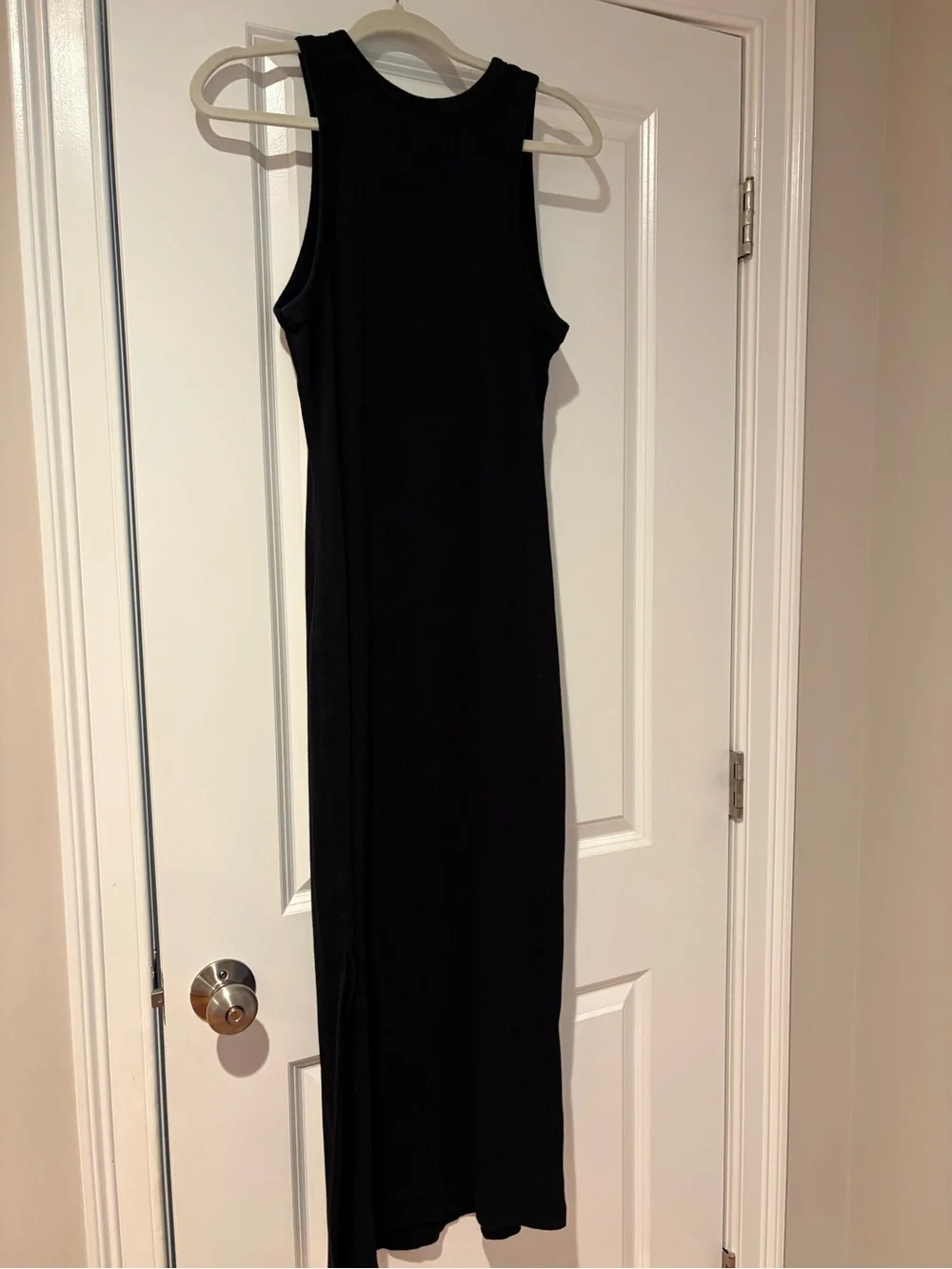 Universal Thread Sleeveless Black Body Con Maxi Dress – Classic Rib Tank Style